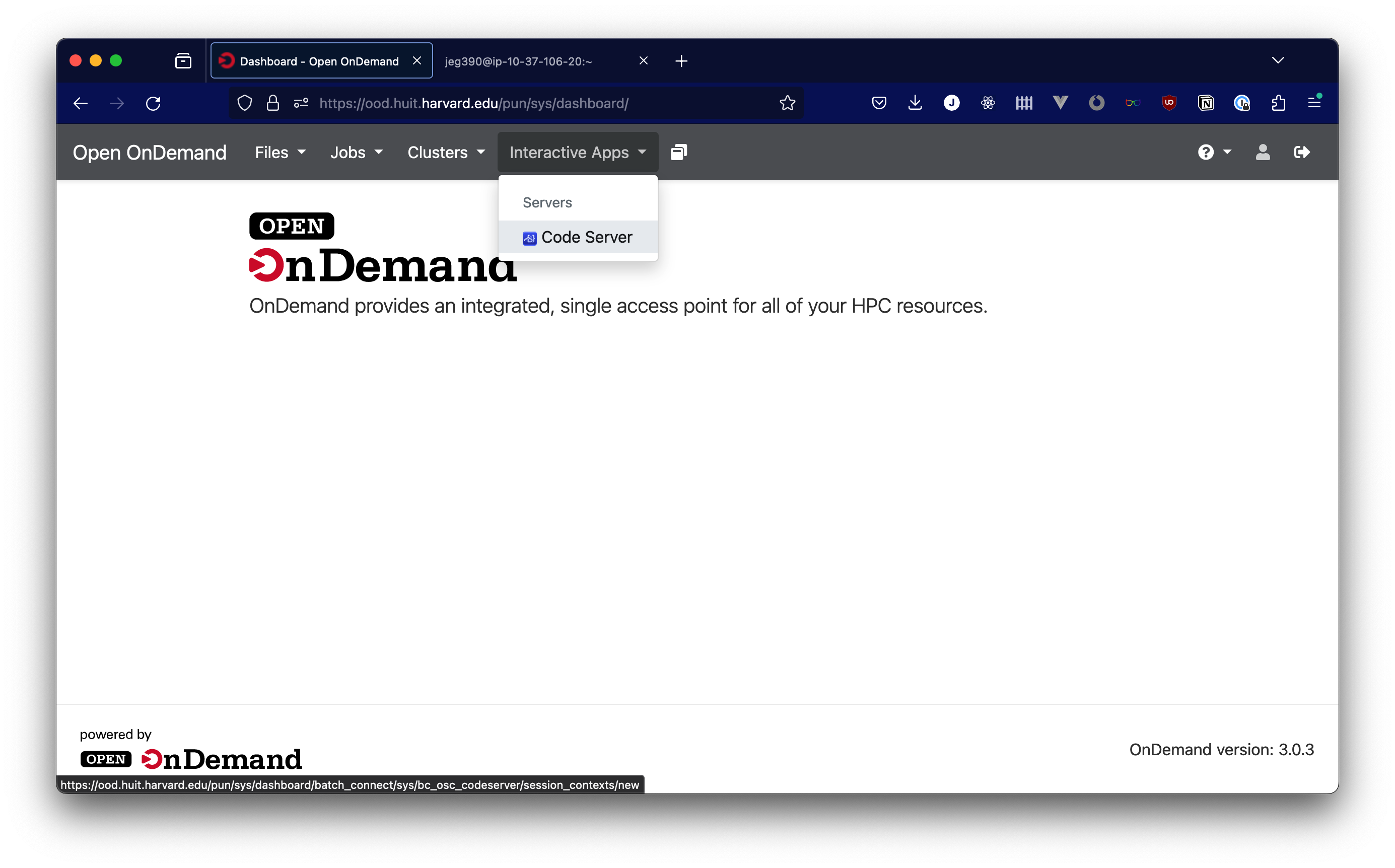 Screenshot of Open OnDemand interface