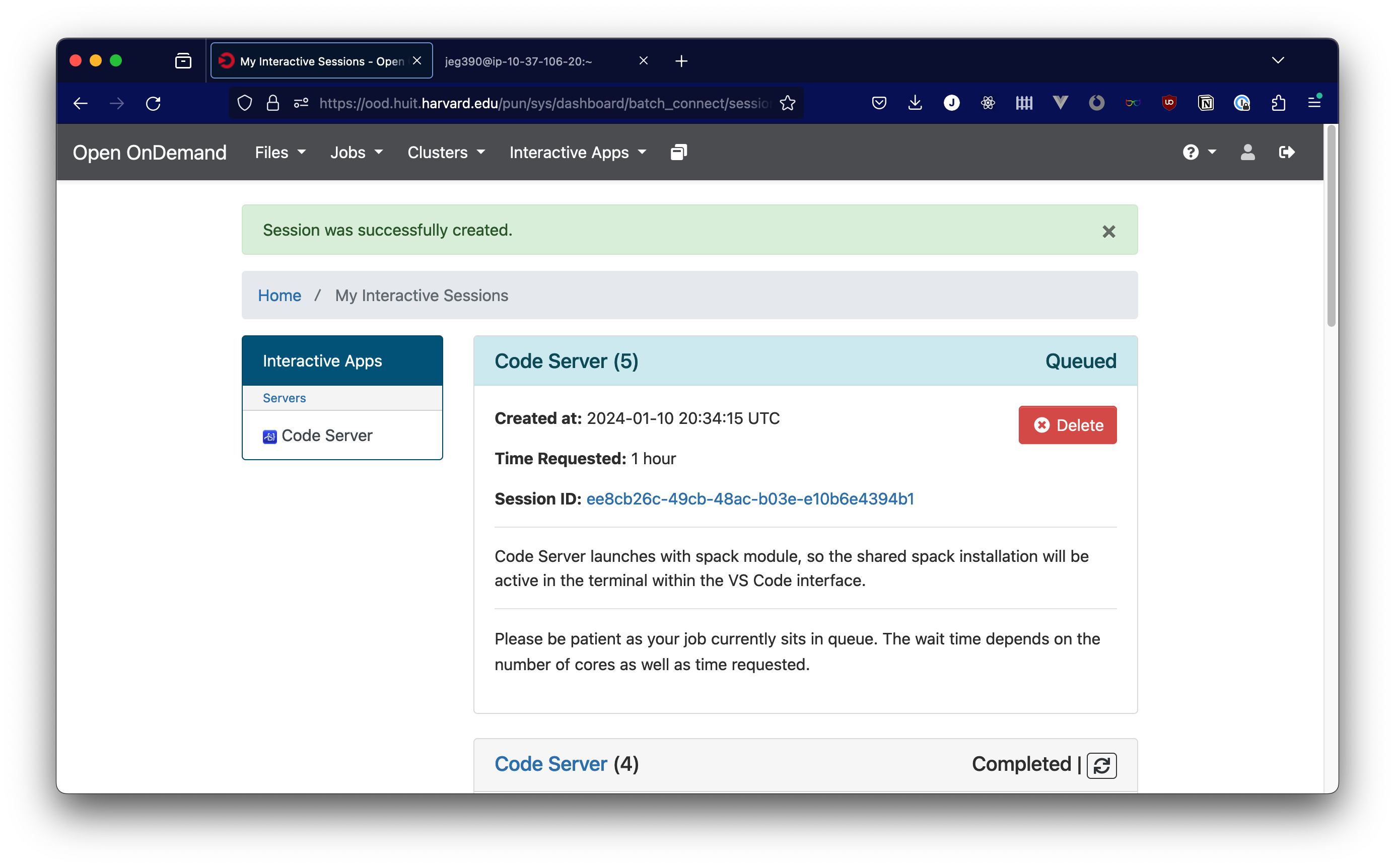 Screenshot of Open OnDemand interface